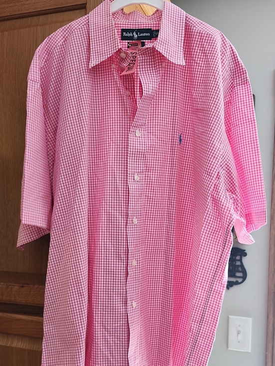Ralph Lauren Other - Ralph Lauren Pink Gingham Short-Sleeve Button-Down Shirt XL